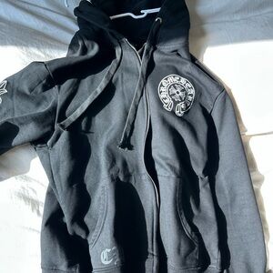 Brand New Chrome Hearts Zip Hoodie Size S Black and White Authentic